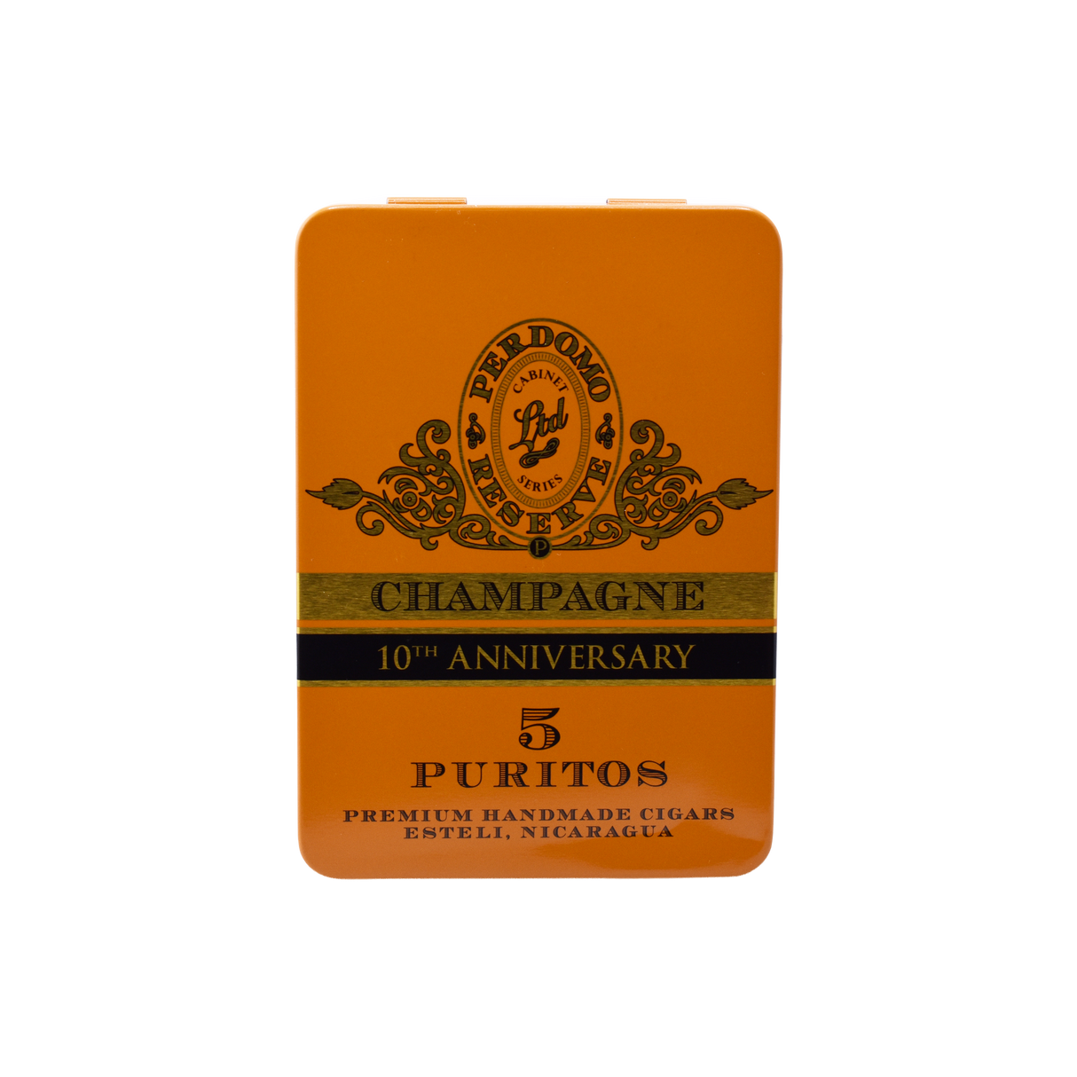Perdomo Reserve 10th Anniv. Champagne Purito Tin (Petite Corona) (4.0"x38)